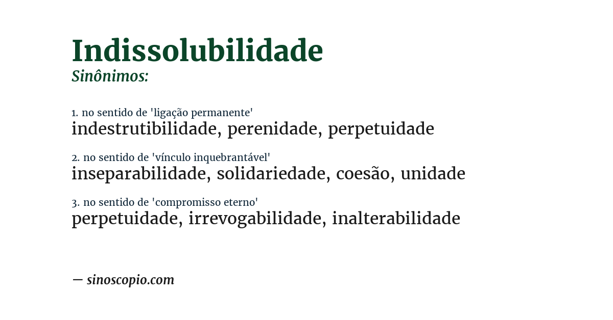 Sinônimo de indissolubilidade