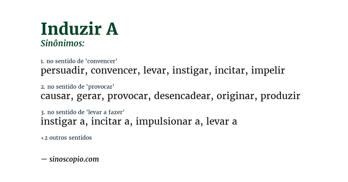 Sinônimo de induzir a