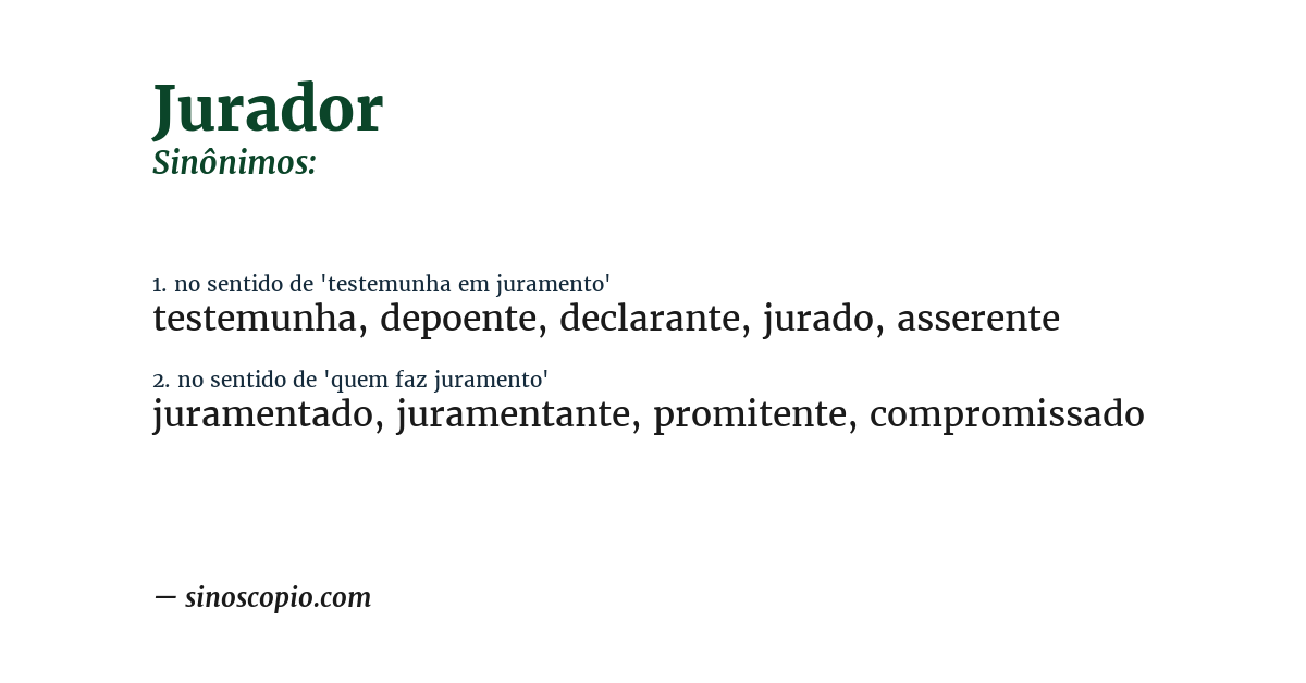 Sinônimo de jurador