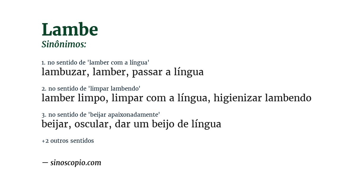 Sinônimo de lambe