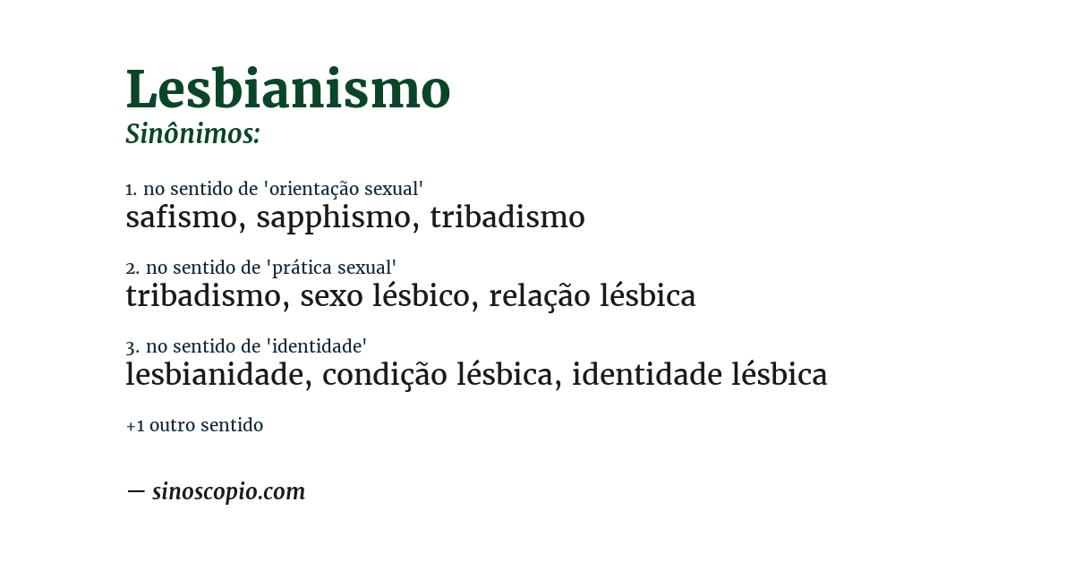 Sinônimo de lesbianismo