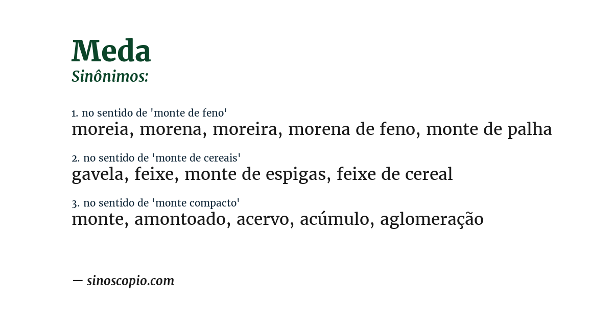 Sinônimo de meda