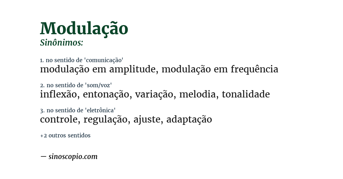 Sinônimo de modulação