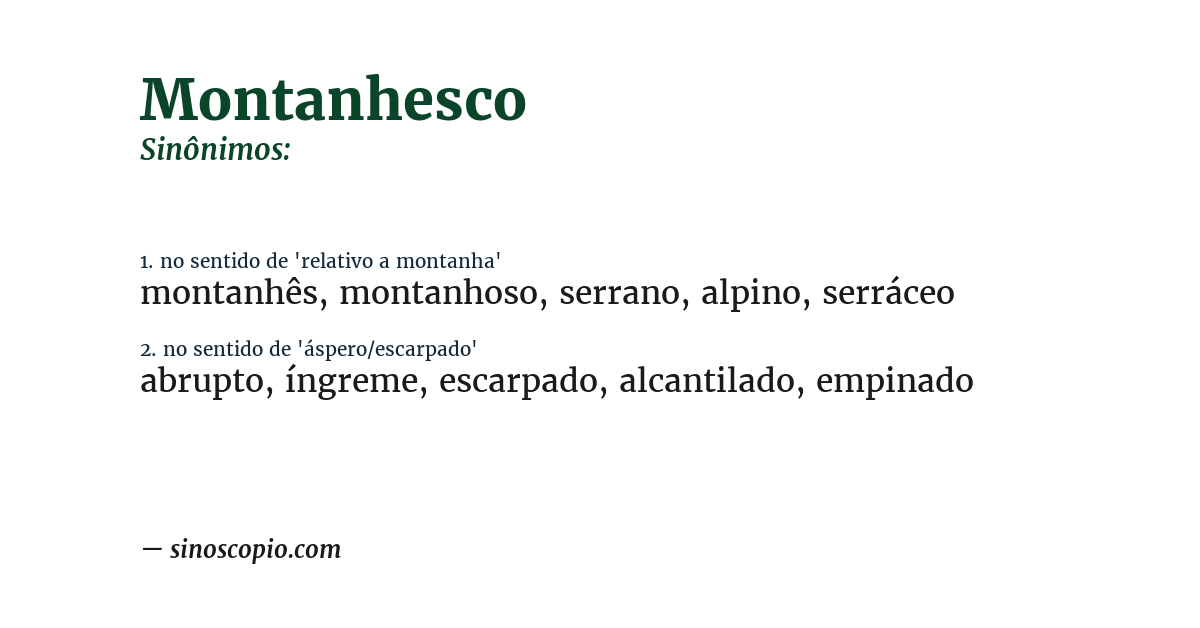 Sinônimo de montanhesco