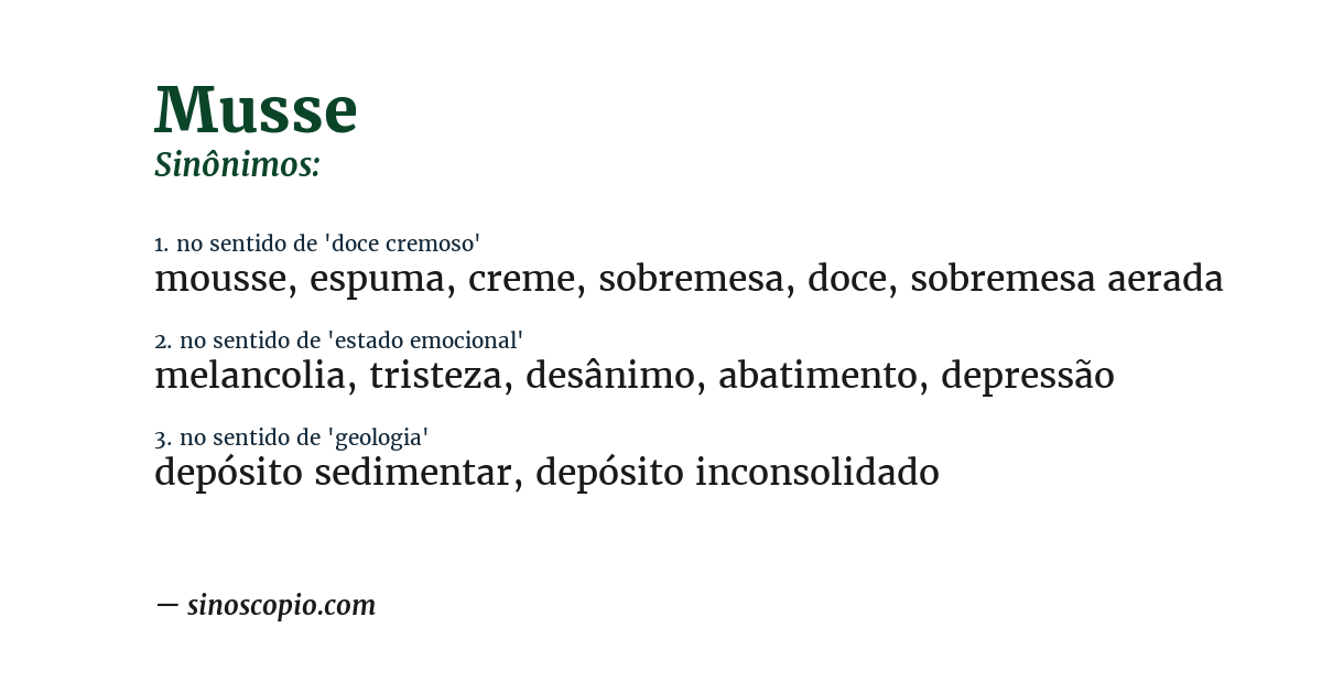 Sinônimo de musse