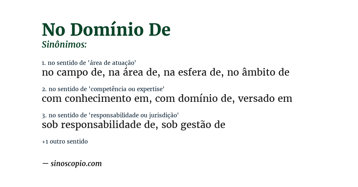 Sinônimo de no domínio de