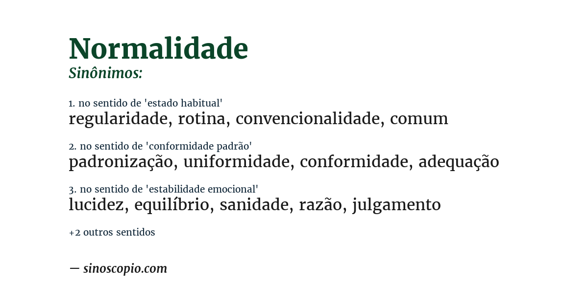 Sinônimo de normalidade