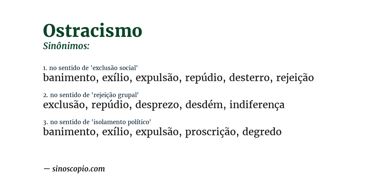 Sinônimo de ostracismo