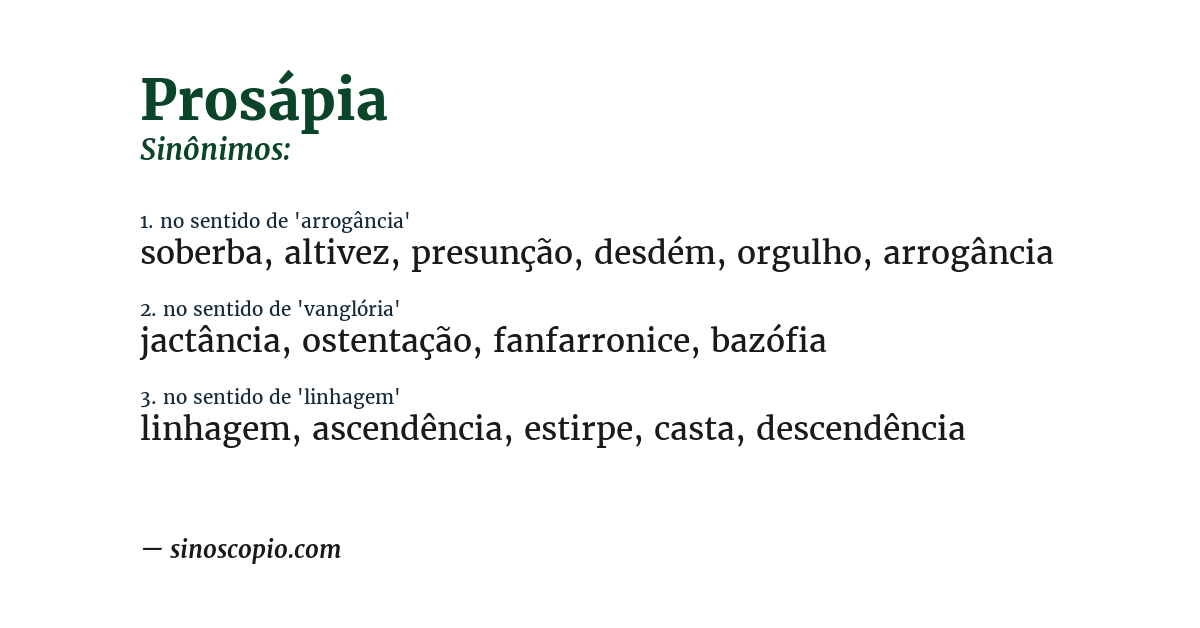 Sinônimo de prosápia