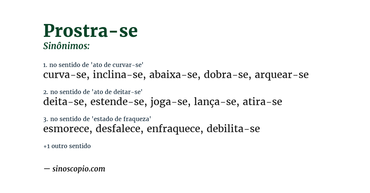 Sinônimo de prostra-se