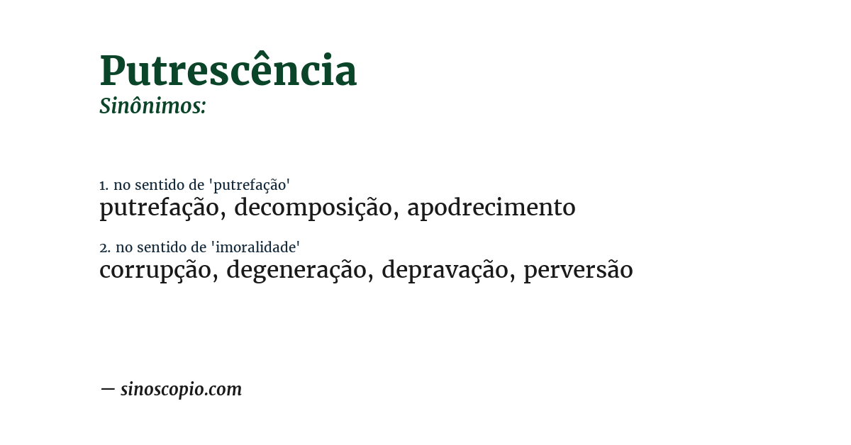 Sinônimo de putrescência