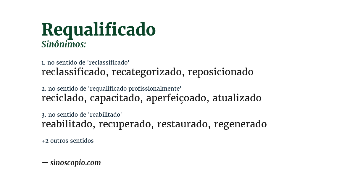 Sinônimo de requalificado