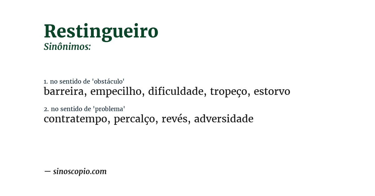 Sinônimo de restingueiro