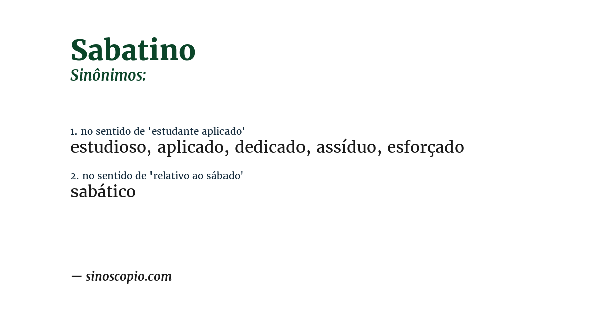 Sinônimo de sabatino