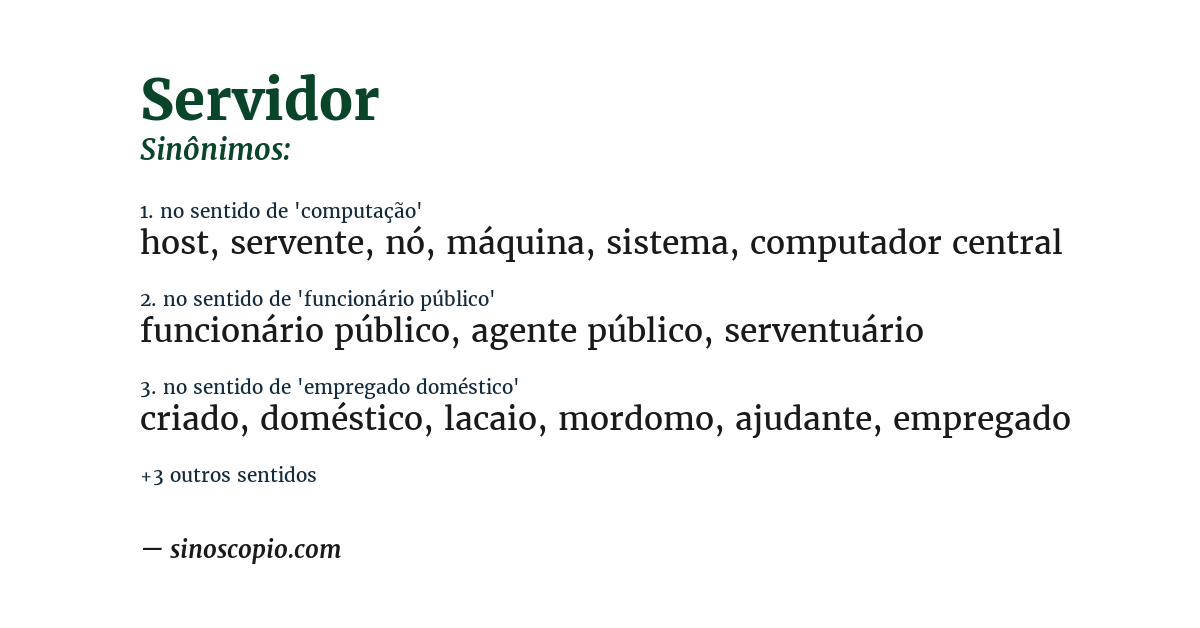 Sinônimo de servidor