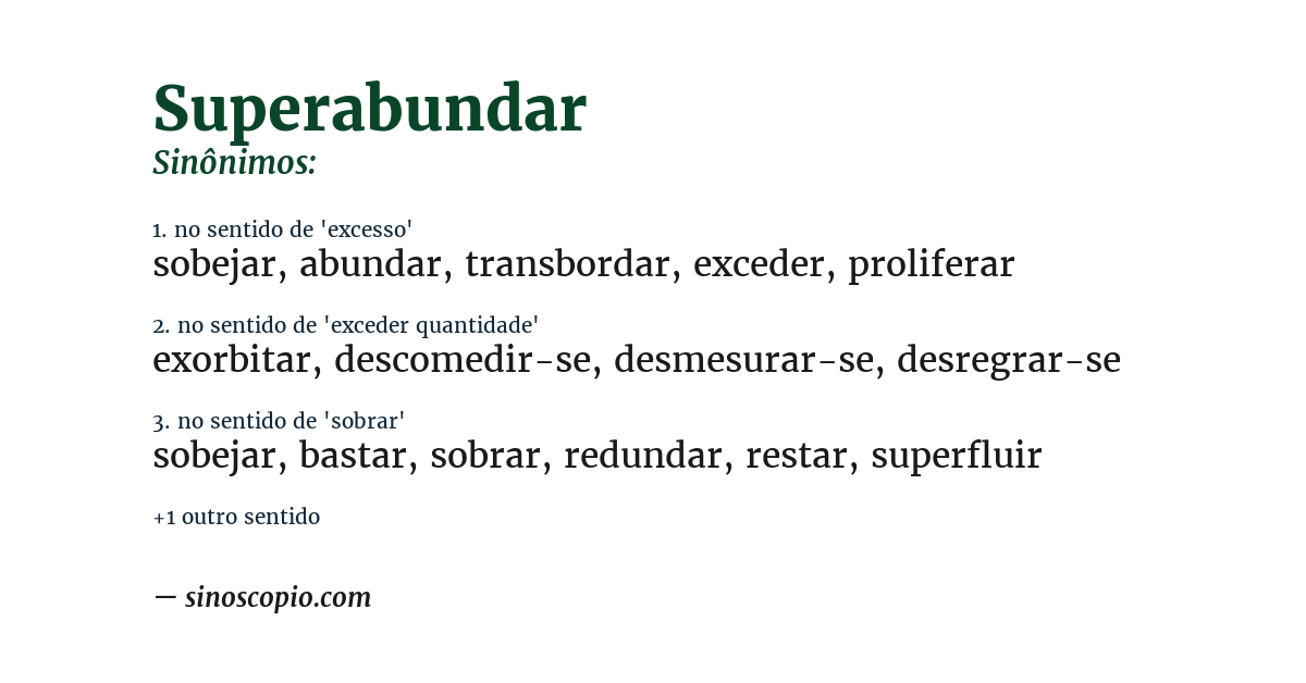 Sinônimo de superabundar