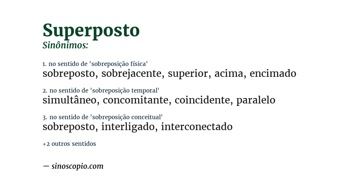 Sinônimo de superposto