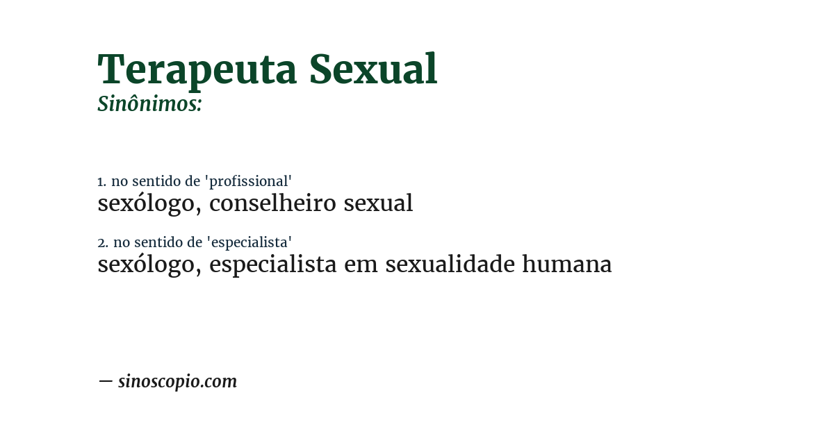Sinônimo de terapeuta sexual