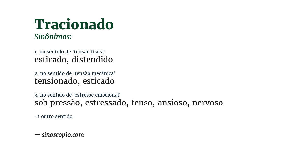 Sinônimo de tracionado