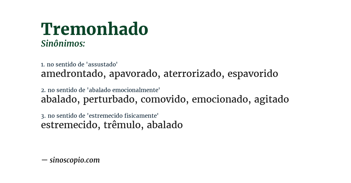 Sinônimo de tremonhado