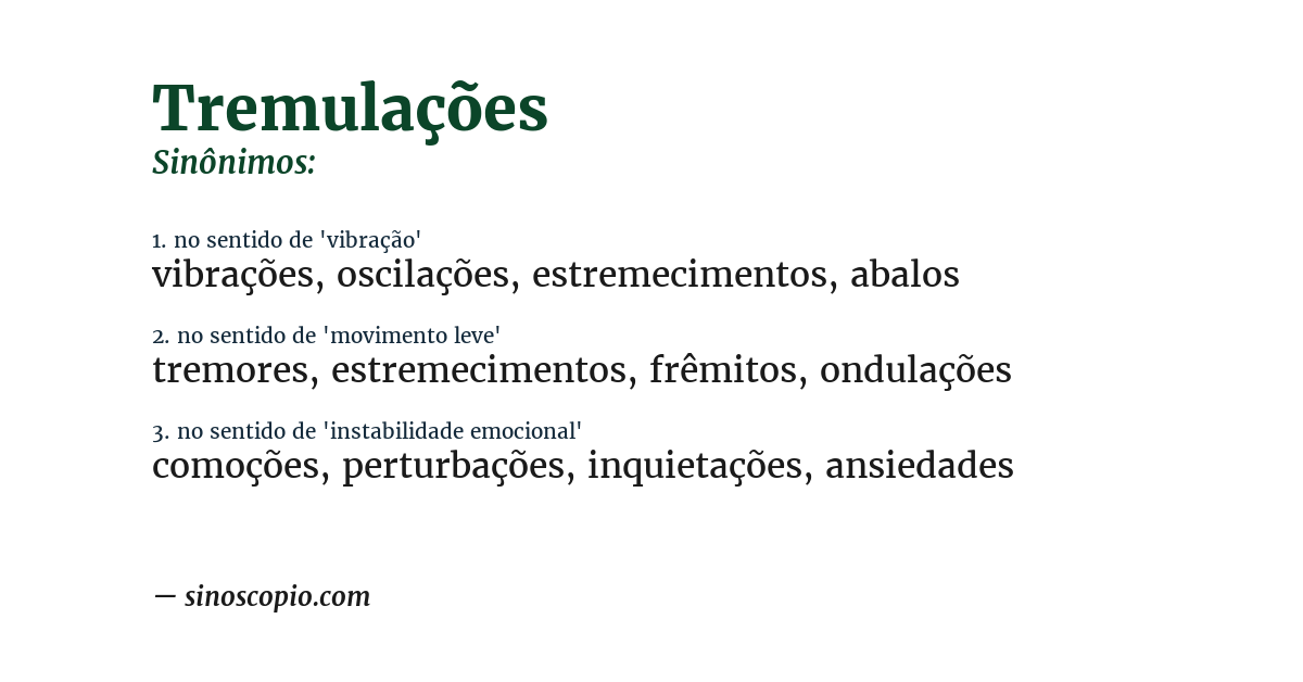 Sinônimo de tremulações