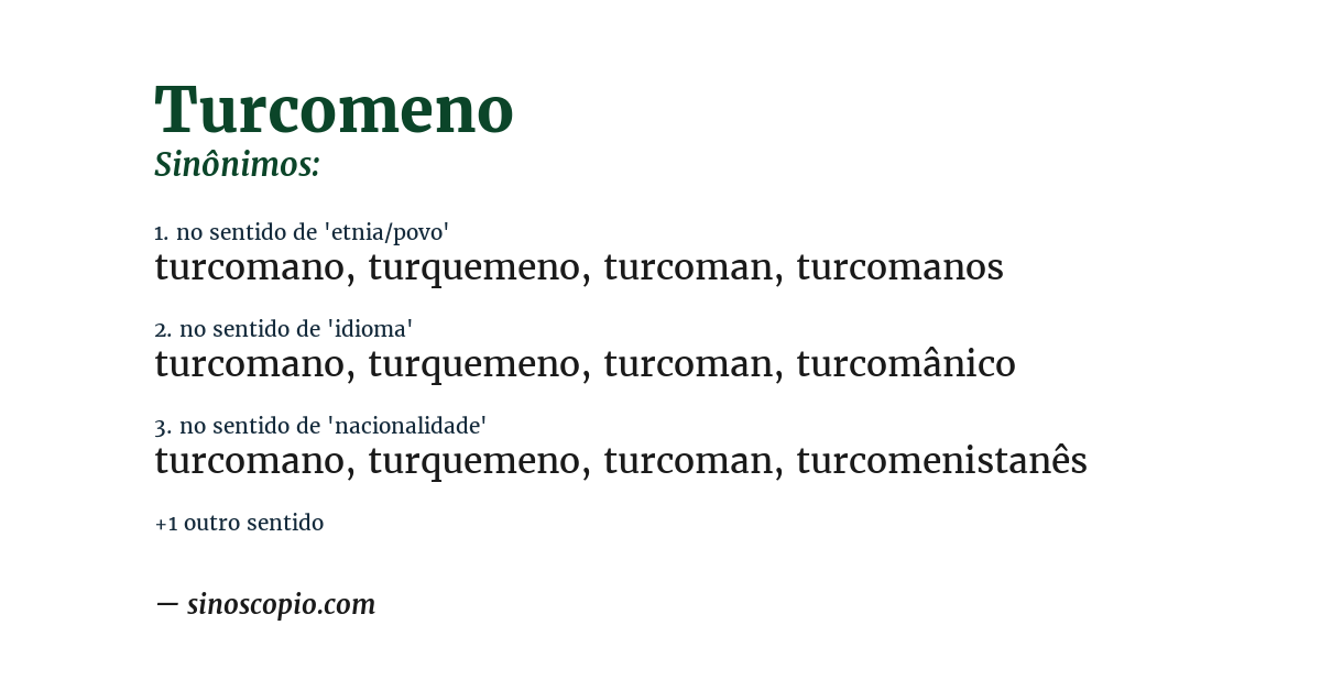 Sinônimo de turcomeno