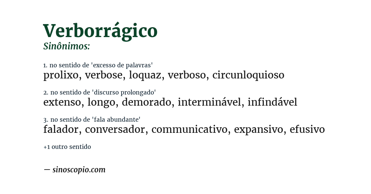 Sinônimo de verborrágico