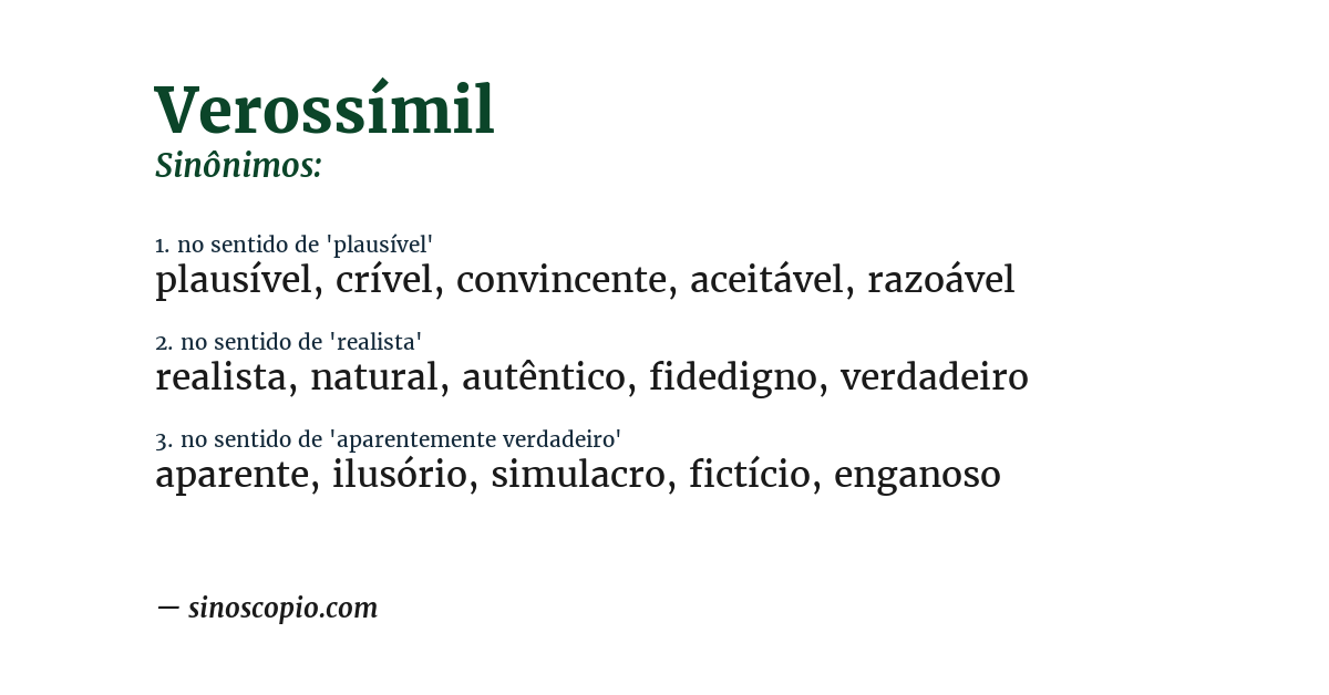 Sinônimo de verossímil
