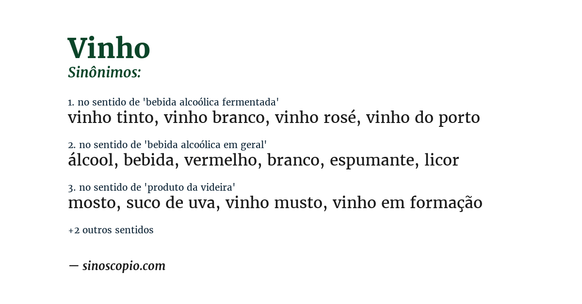 Sinônimo de vinho