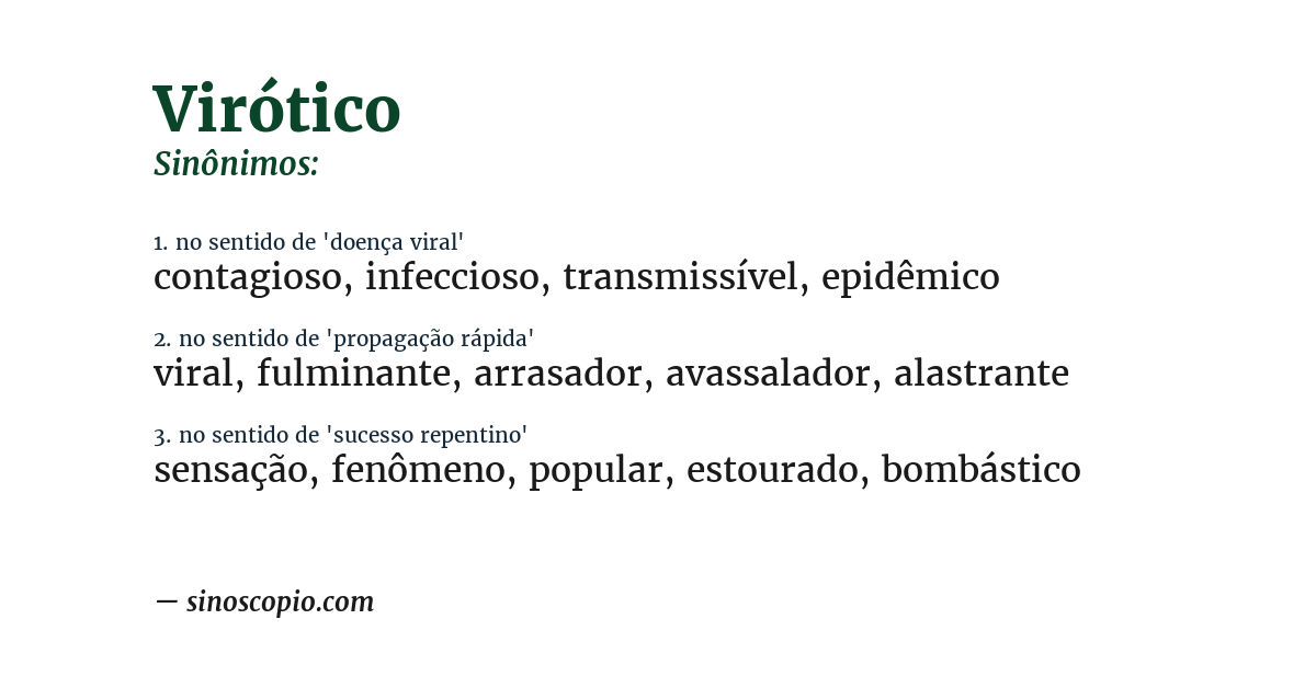 Sinônimo de virótico