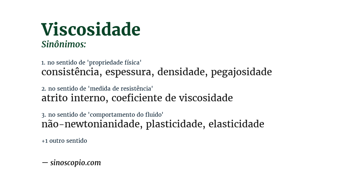 Sinônimo de viscosidade