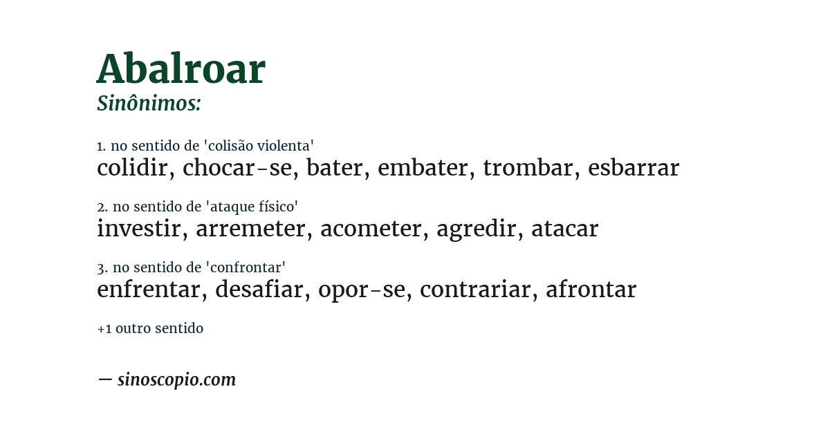 Sinônimo de abalroar