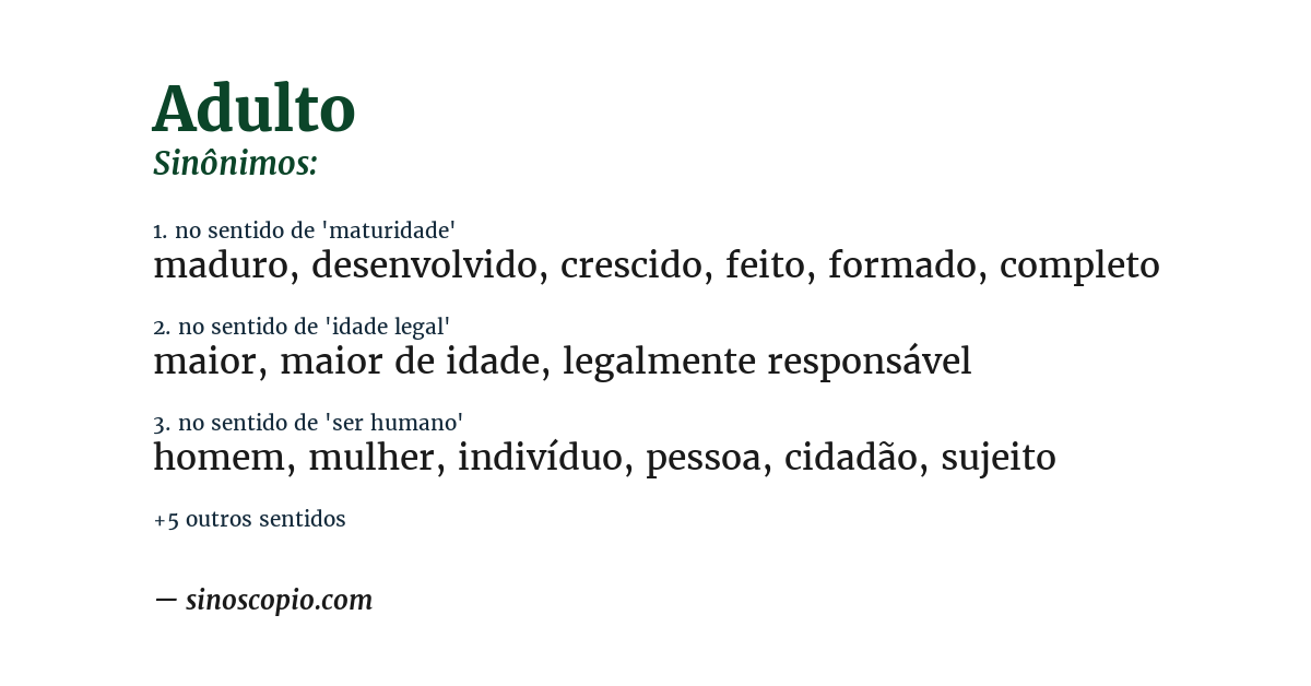 Sinônimo de adulto