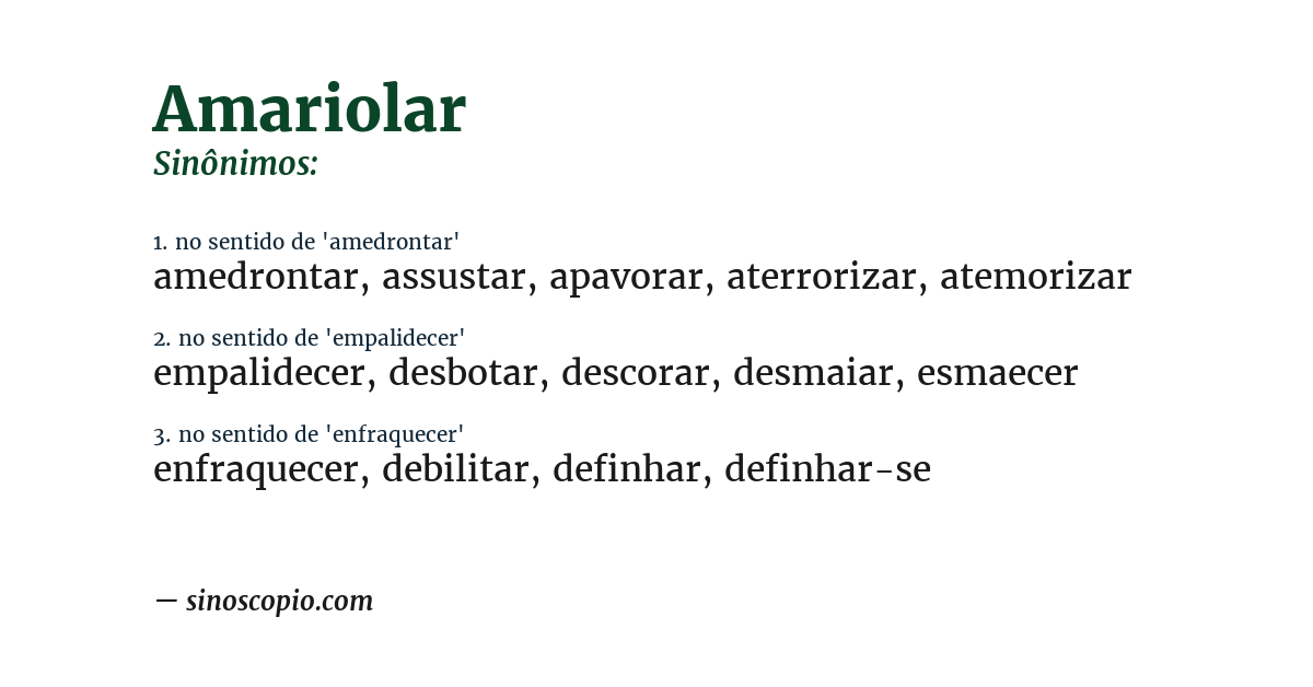 Sinônimo de amariolar