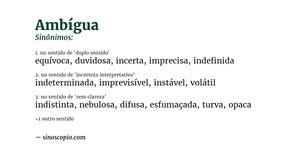 Sinônimo de ambígua