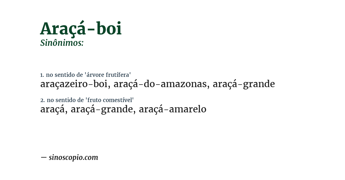 Sinônimo de araçá-boi