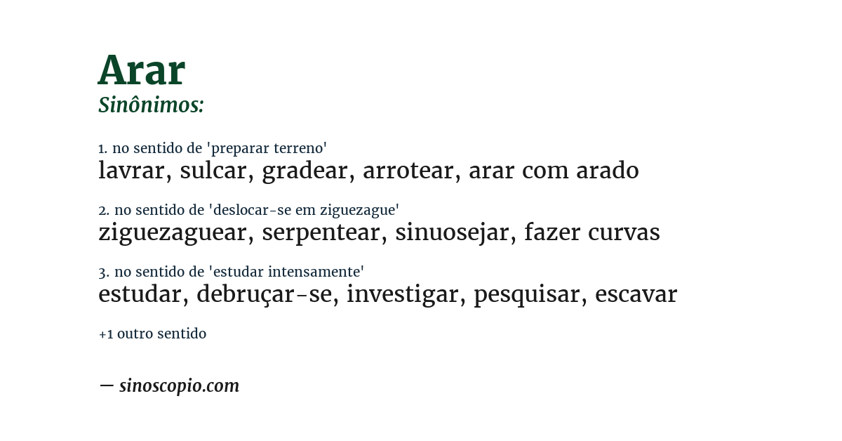 Sinônimo de arar