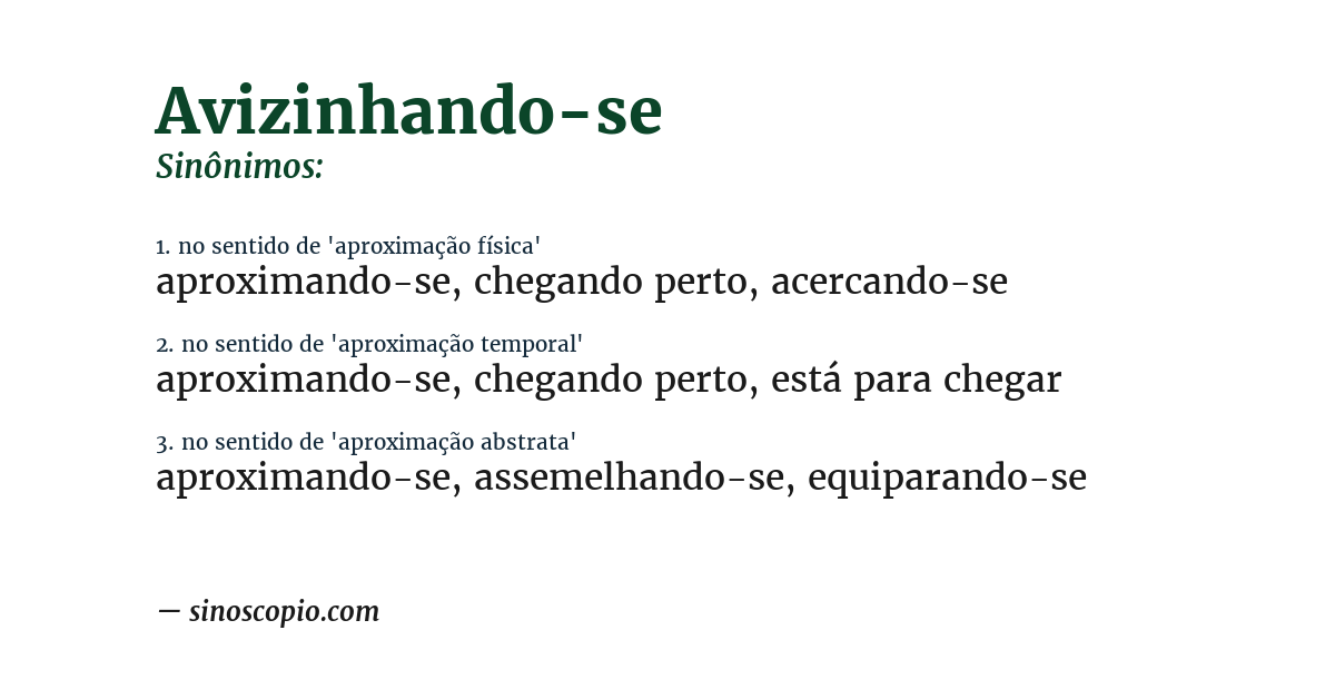 Sinônimo de avizinhando-se
