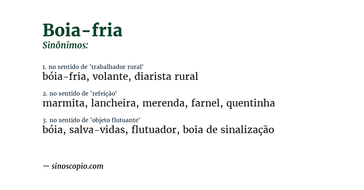 Sinônimo de boia-fria