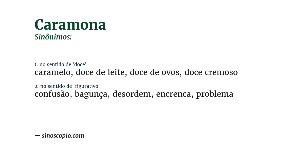 Sinônimo de caramona