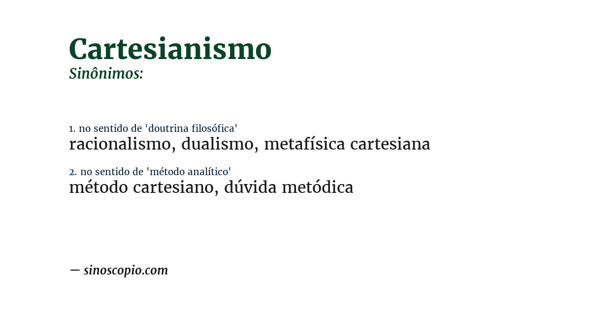 Sinônimo de cartesianismo