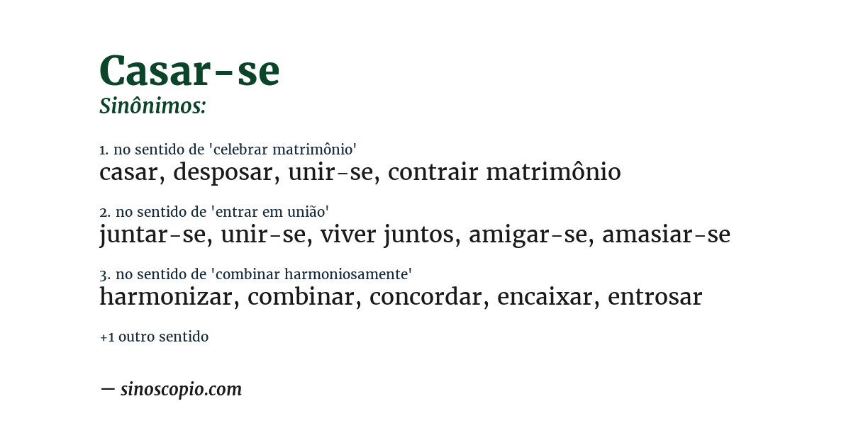 Sinônimo de casar-se
