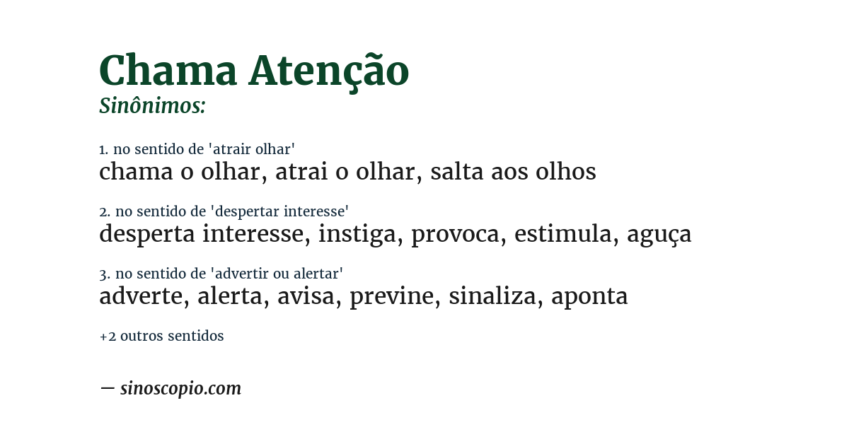 Sinônimo de chama atenção