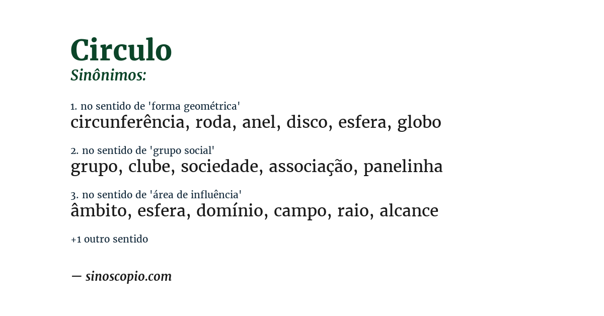 Sinônimo de circulo
