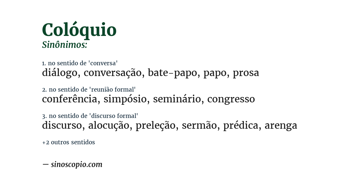 Sinônimo de colóquio