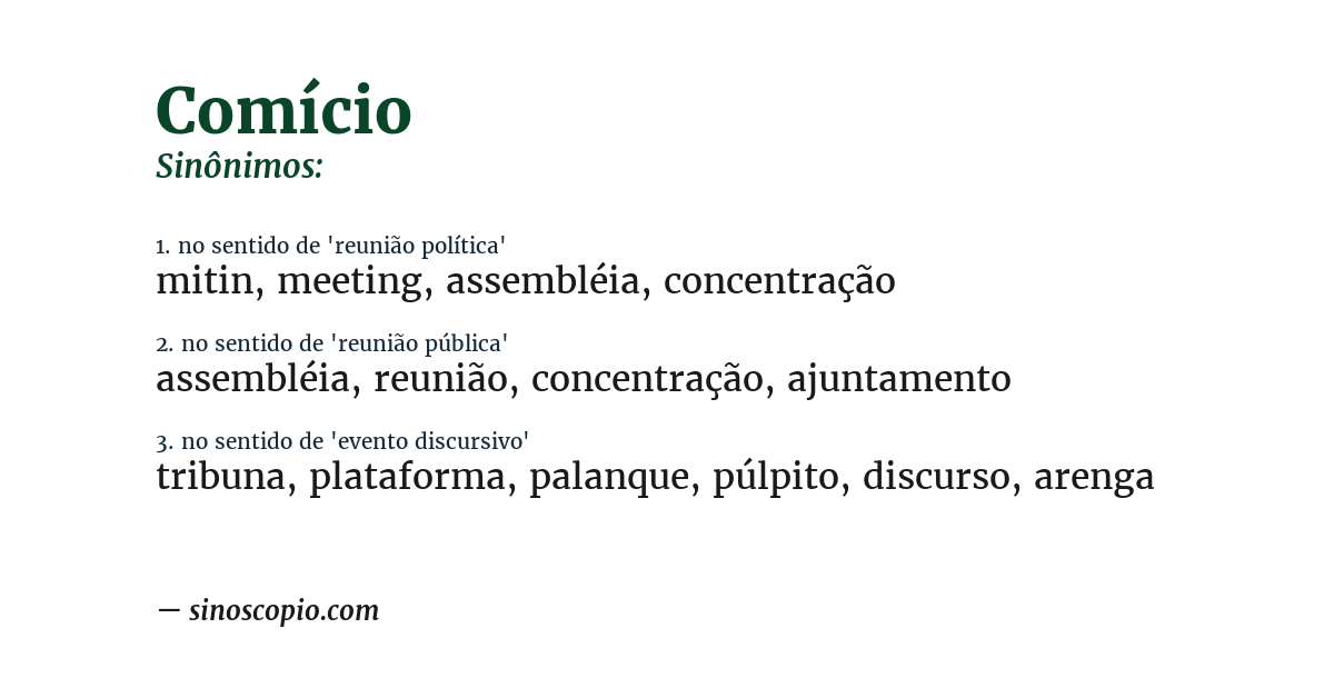 Sinônimo de comício