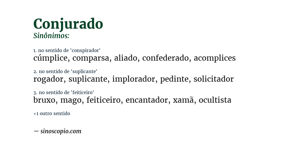 Sinônimo de conjurado