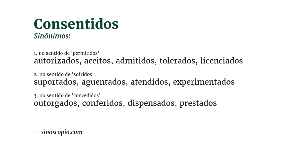 Sinônimo de consentidos