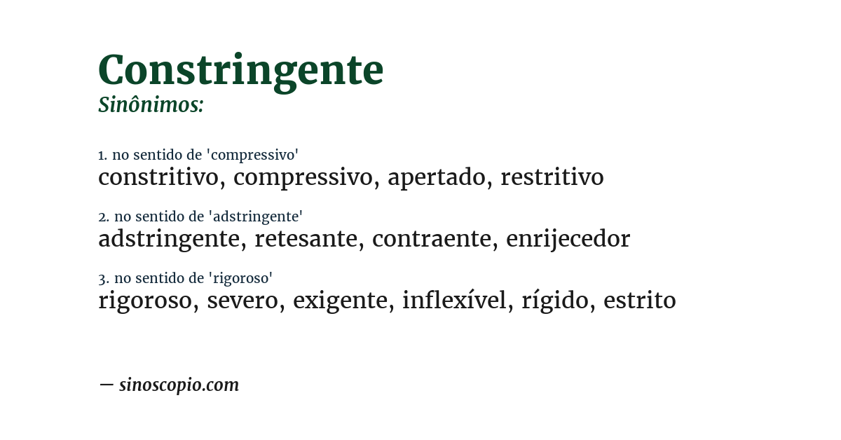 Sinônimo de constringente