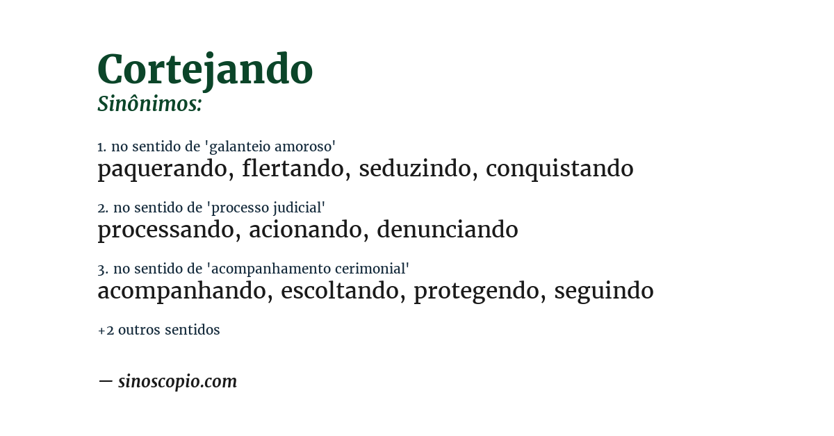 Sinônimo de cortejando